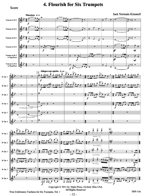 Nine Celebratory Fanfares for Six Trumpets, Vol. 1 - Image 5