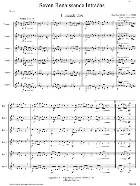 Seven Renaissance Intradas - Image 2